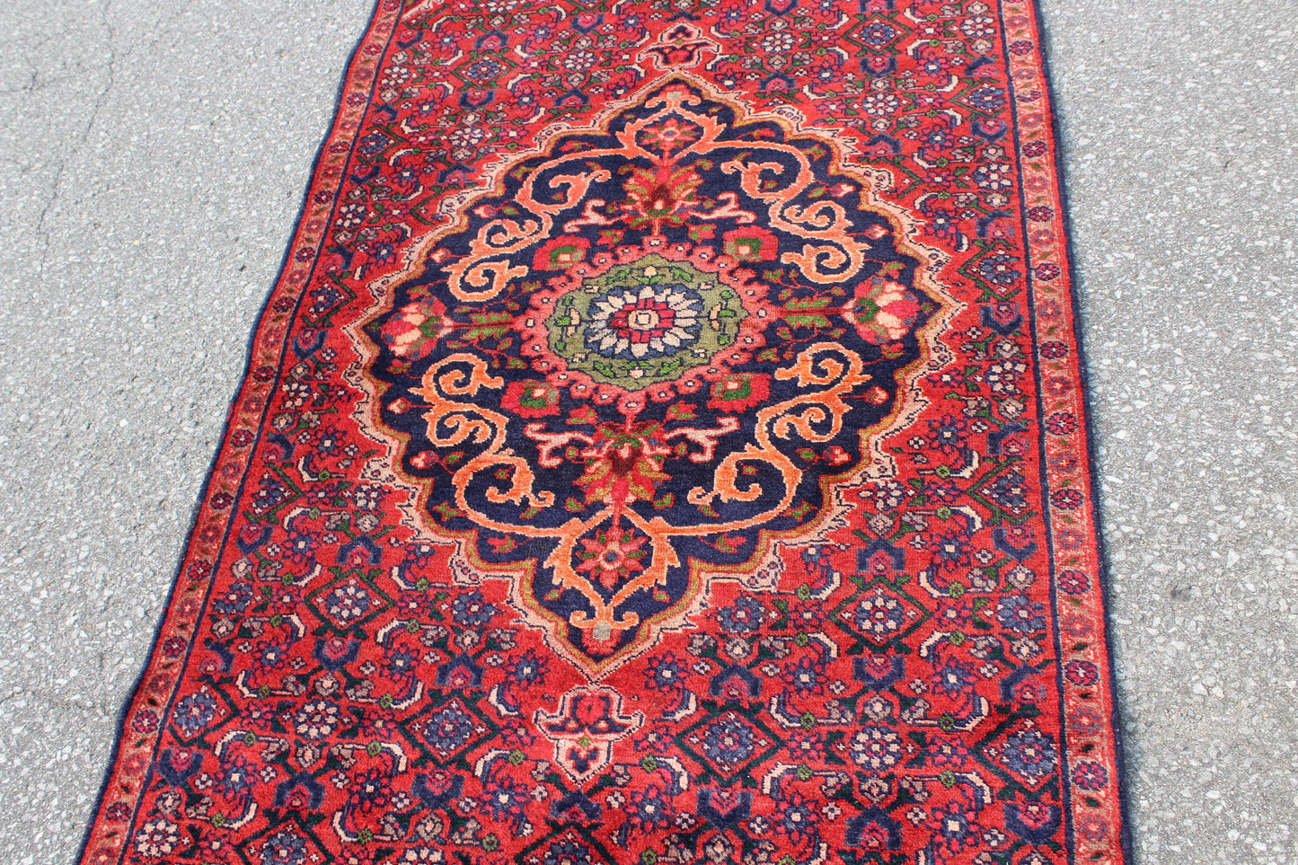 Red Blue 3x6 Vintage Rug | Tribal Oriental Persian Rug | Kazak Bohemian Rug | Handmade Rug