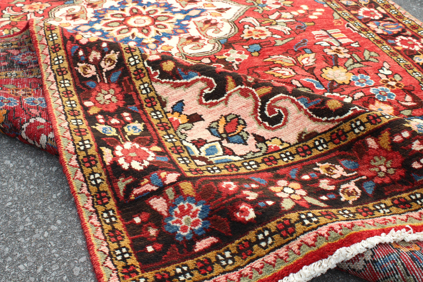 Red 5x10 Vintage Rug | Tribal Oriental Persian Rug | Kazak Bohemian Rug | Handmade Rug
