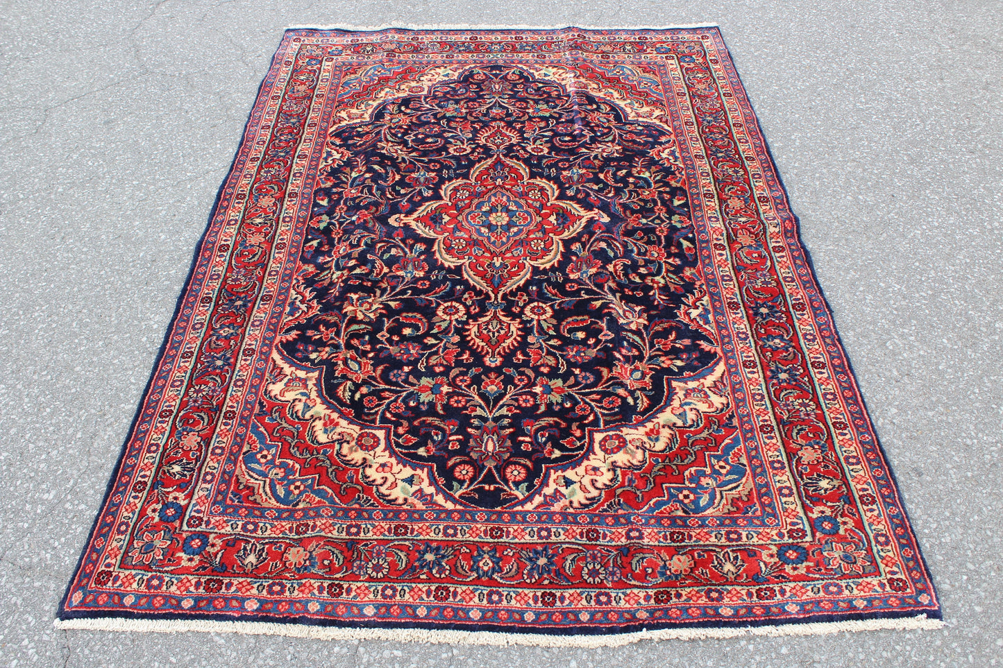 Red 4x7 Vintage Rug | Tribal Oriental Persian Rug | Kazak Bohemian Rug | Handmade Rug