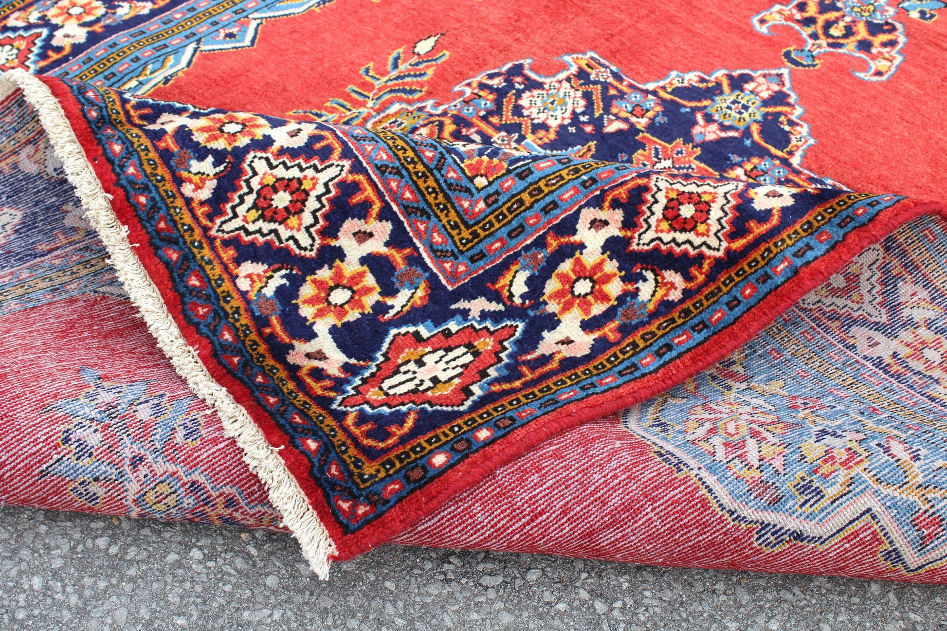 Red 5x8 Vintage Rug | Tribal Oriental Persian Rug | Kazak Bohemian Rug | Handmade Rug