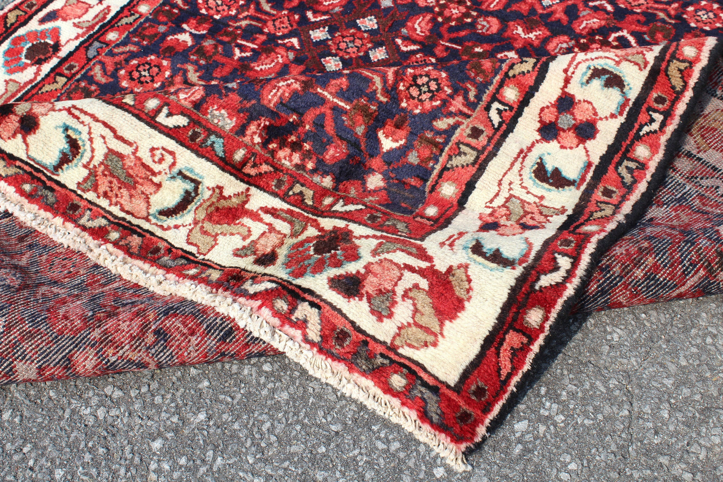 Red Beige 5x7 Vintage Rug | Tribal Oriental Persian Rug | Afghan Bohemian Rug | Handmade Rug