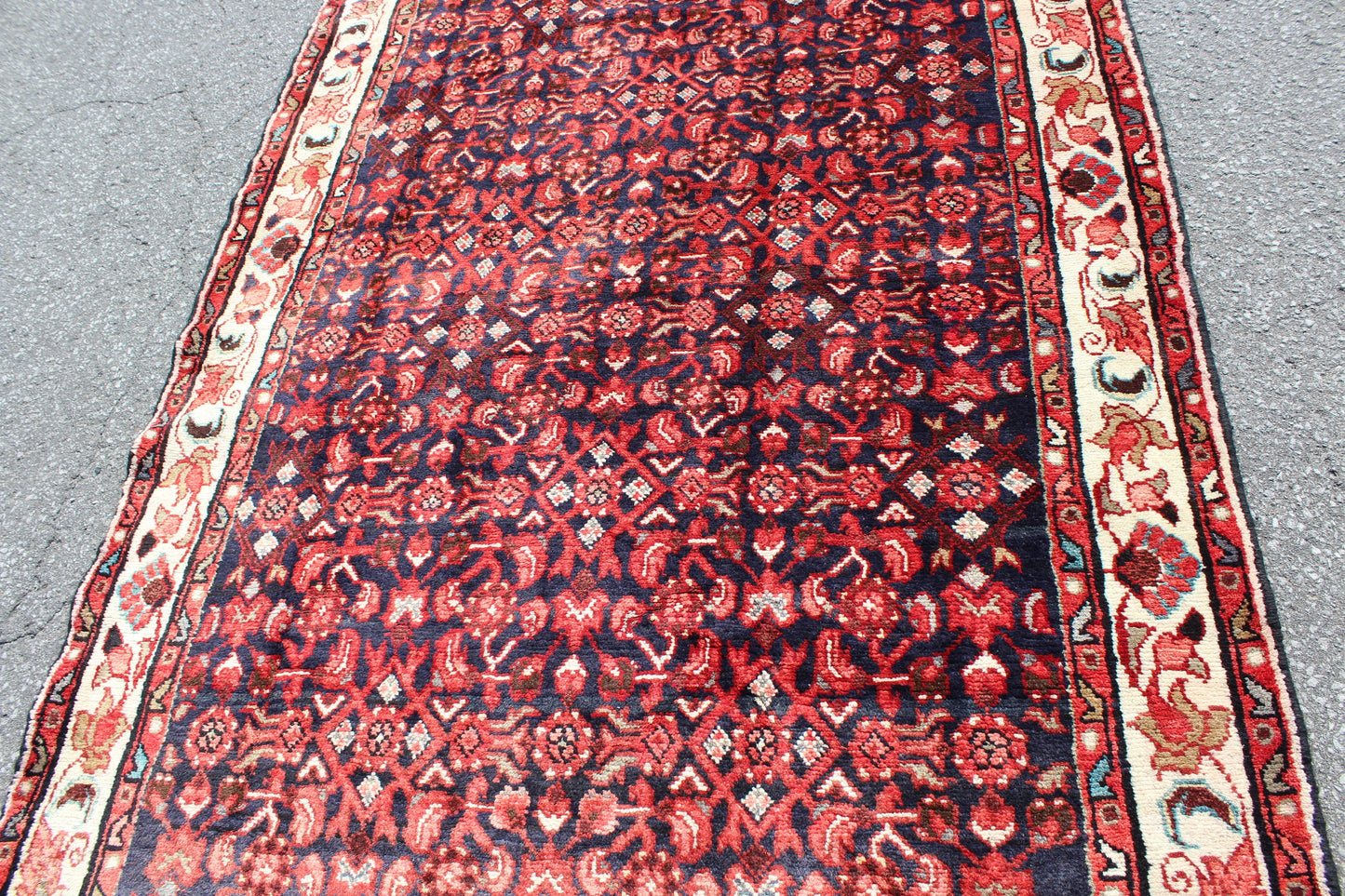 Red Beige 5x7 Vintage Rug | Tribal Oriental Persian Rug | Afghan Bohemian Rug | Handmade Rug