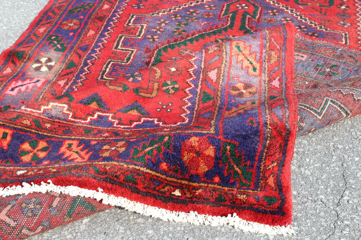 Red Persian Style 4x7 Vintage Hand Knotted Area Rug