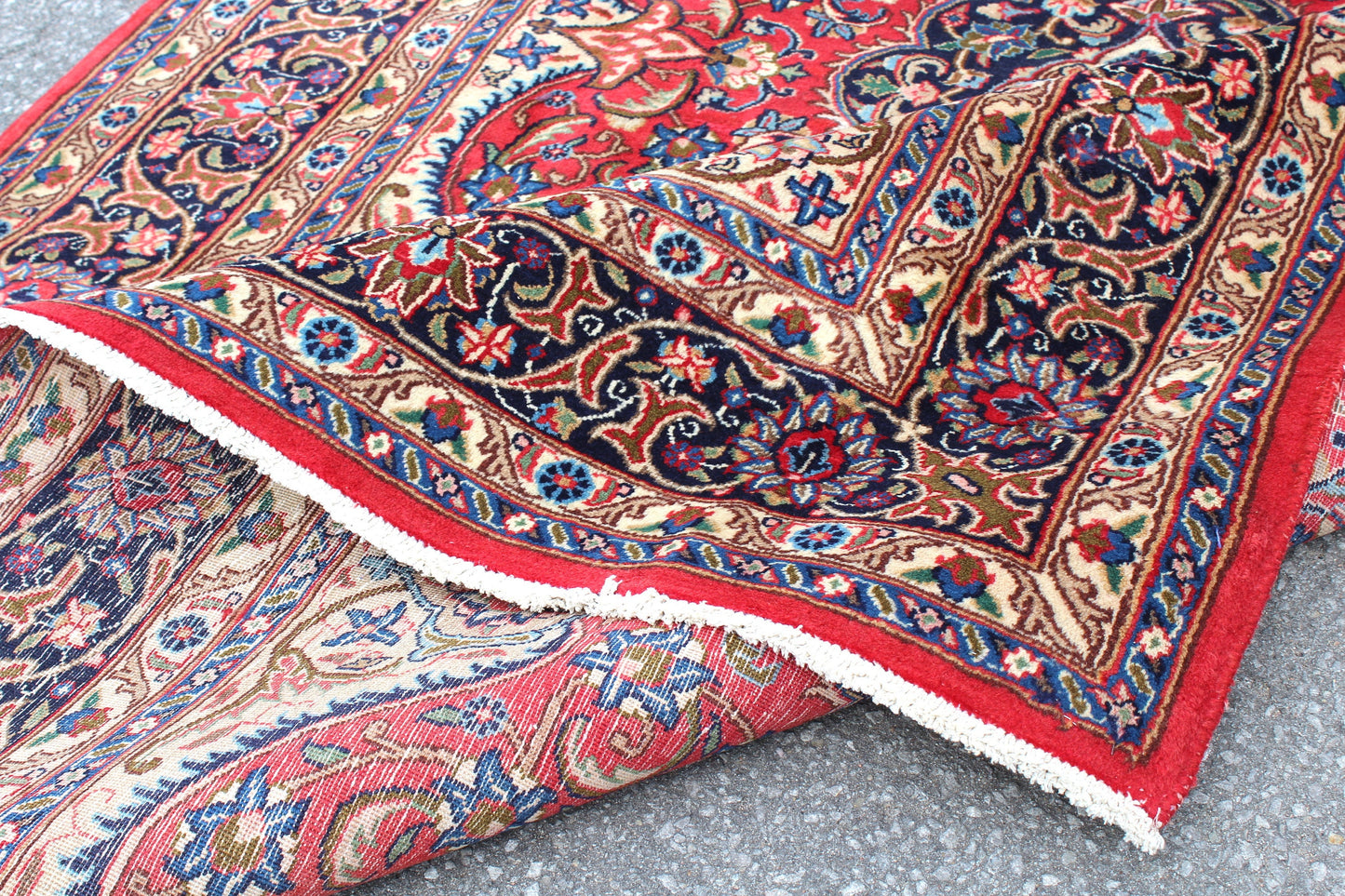 Red Blue 7x10 Vintage Rug | Tribal Oriental Persian Rug | Kazak Bohemian Rug | Handmade Rug