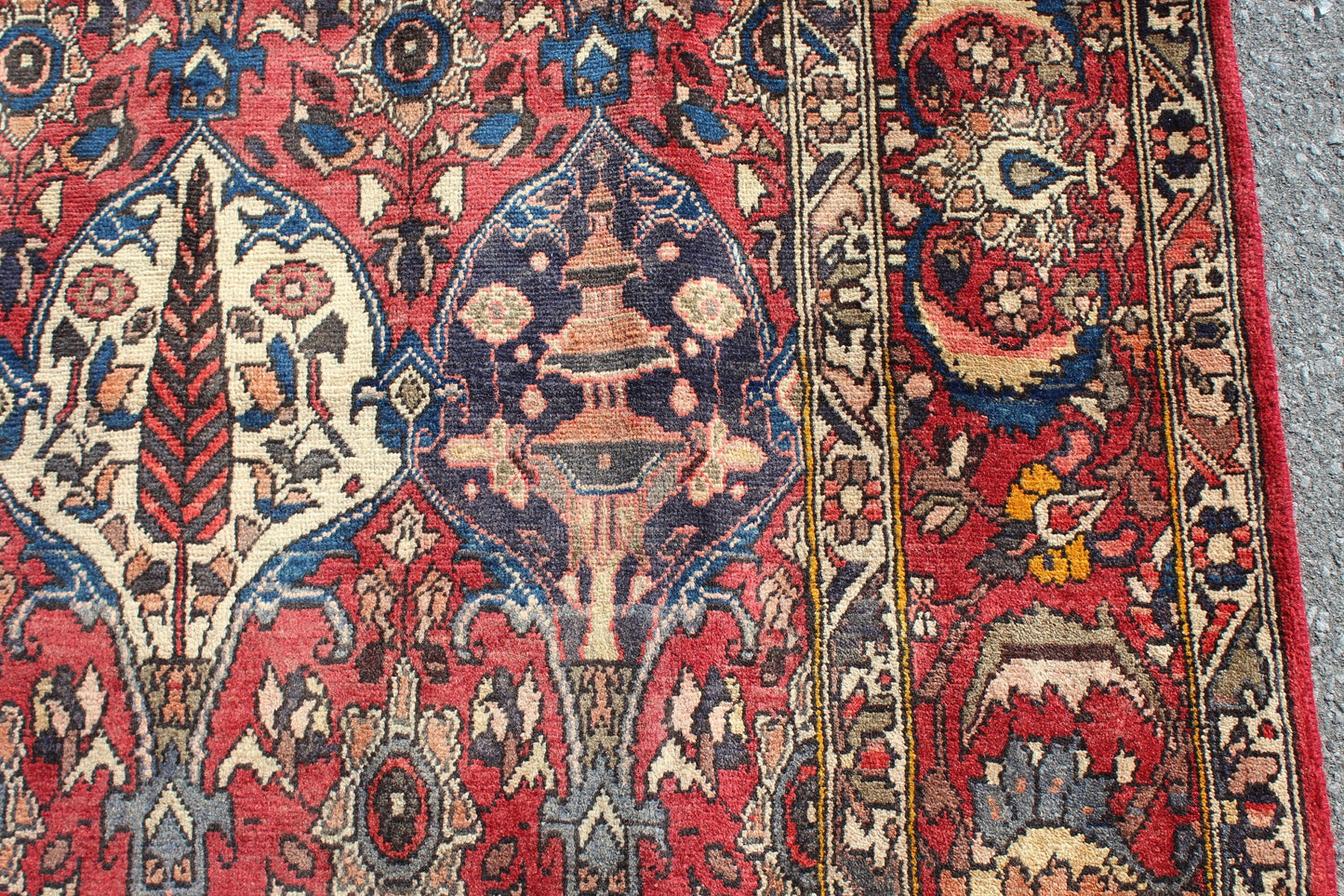 Red Blue 7x11 Vintage Rug | Tribal Oriental Persian Rug | Kazak Bohemian Rug | Handmade Rug