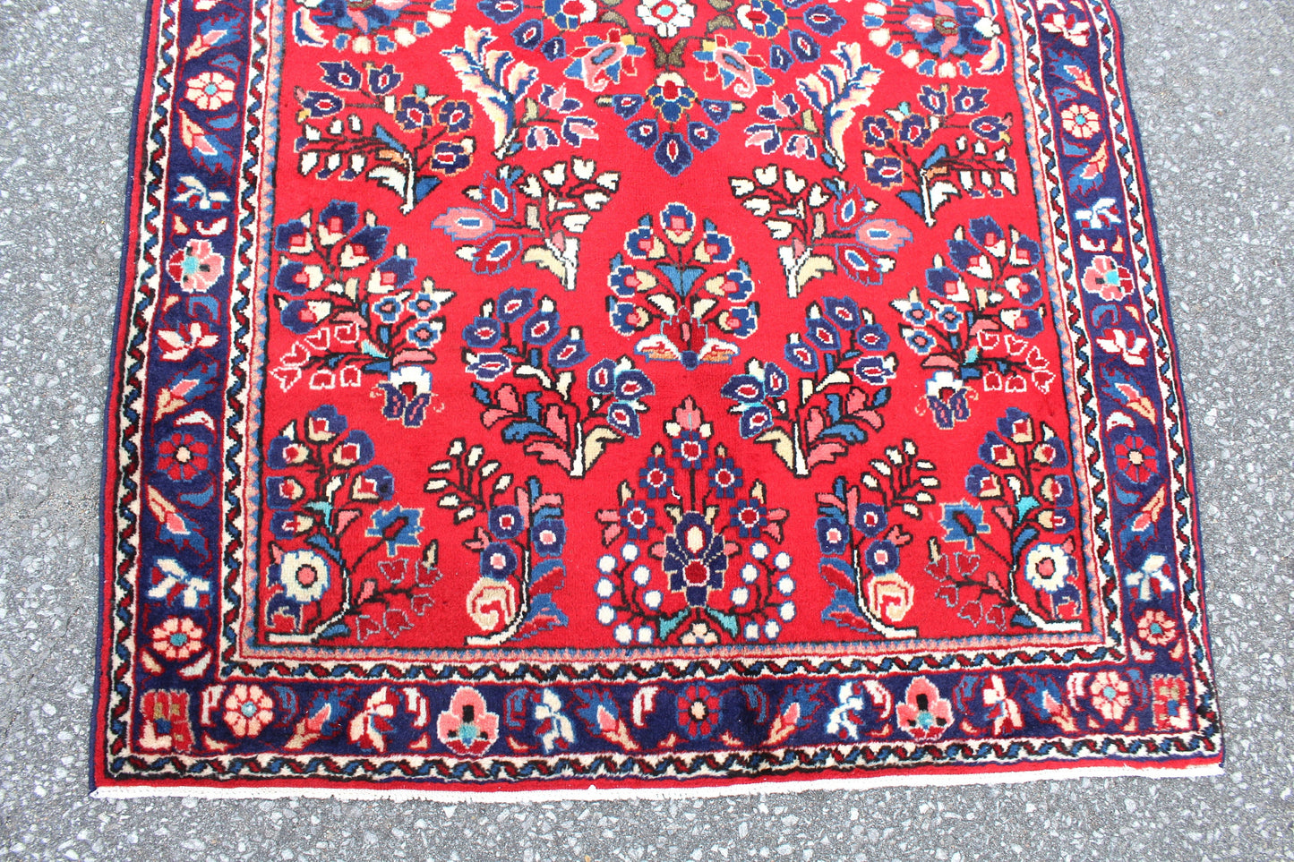 Red 4x5 Vintage Rug | Tribal Oriental Persian Rug | Kazak Bohemian Rug | Handmade Rug