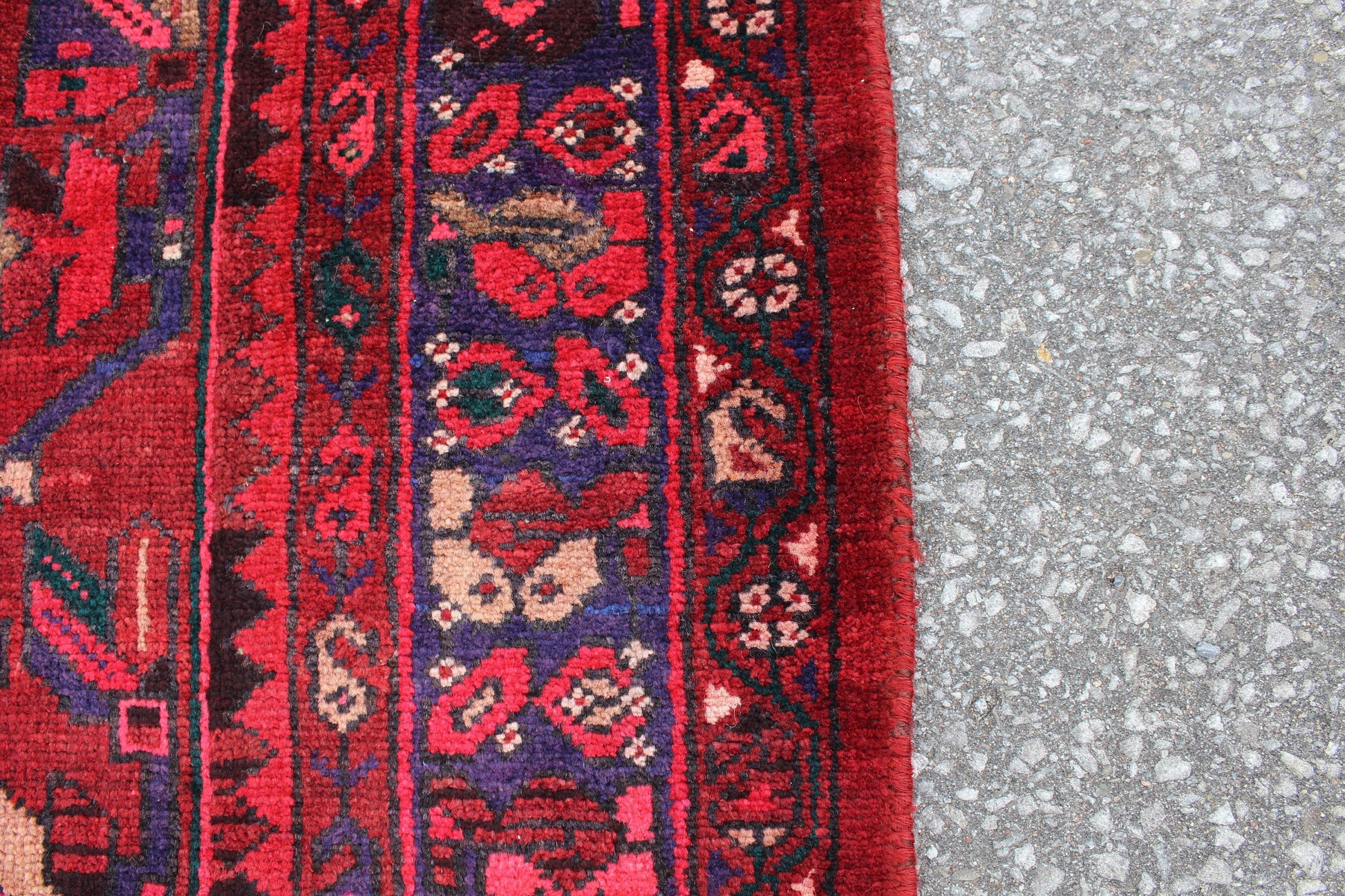 Red 4x8 Vintage Rug | Tribal Oriental Persian Rug | Kazak Bohemian Rug | Handmade Rug