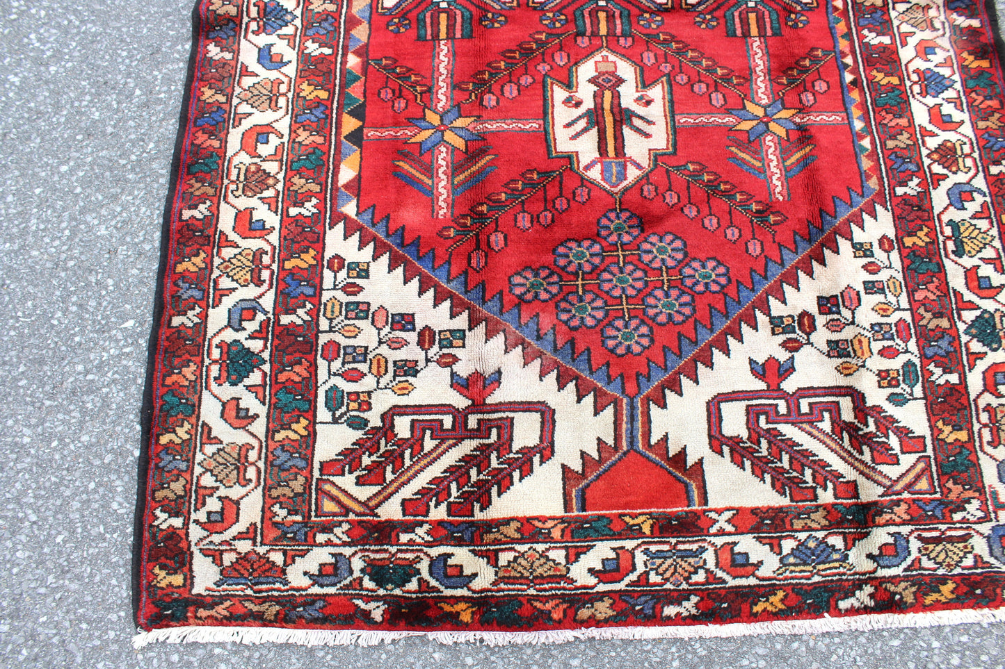 White Gold 8x11 Vintage Rug | Tribal Oriental Persian Rug | Kazak Bohemian Rug | Handmade Rug