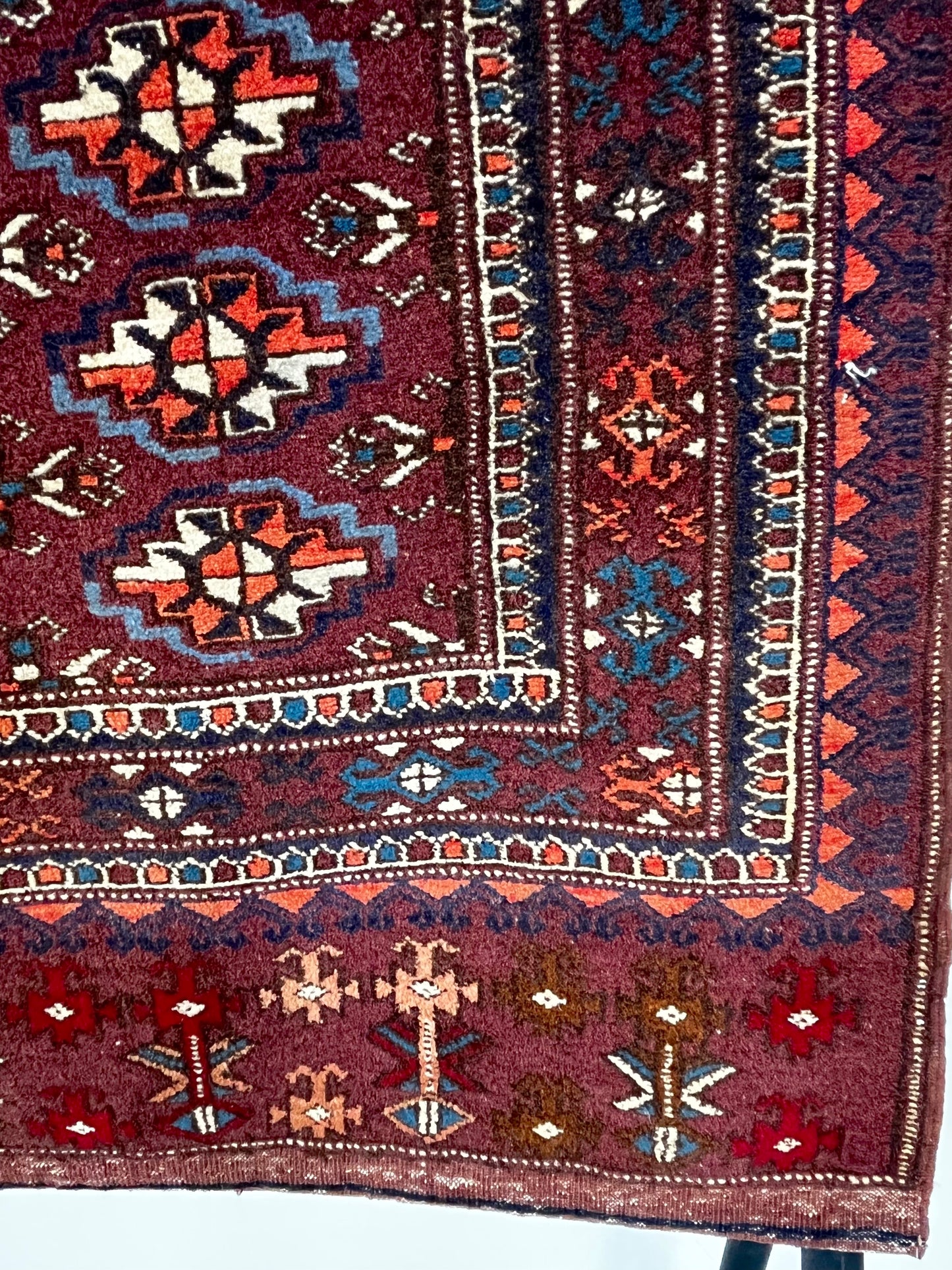 Red Tribal Flatweave 3x4 Afghan Handmade Area Rug