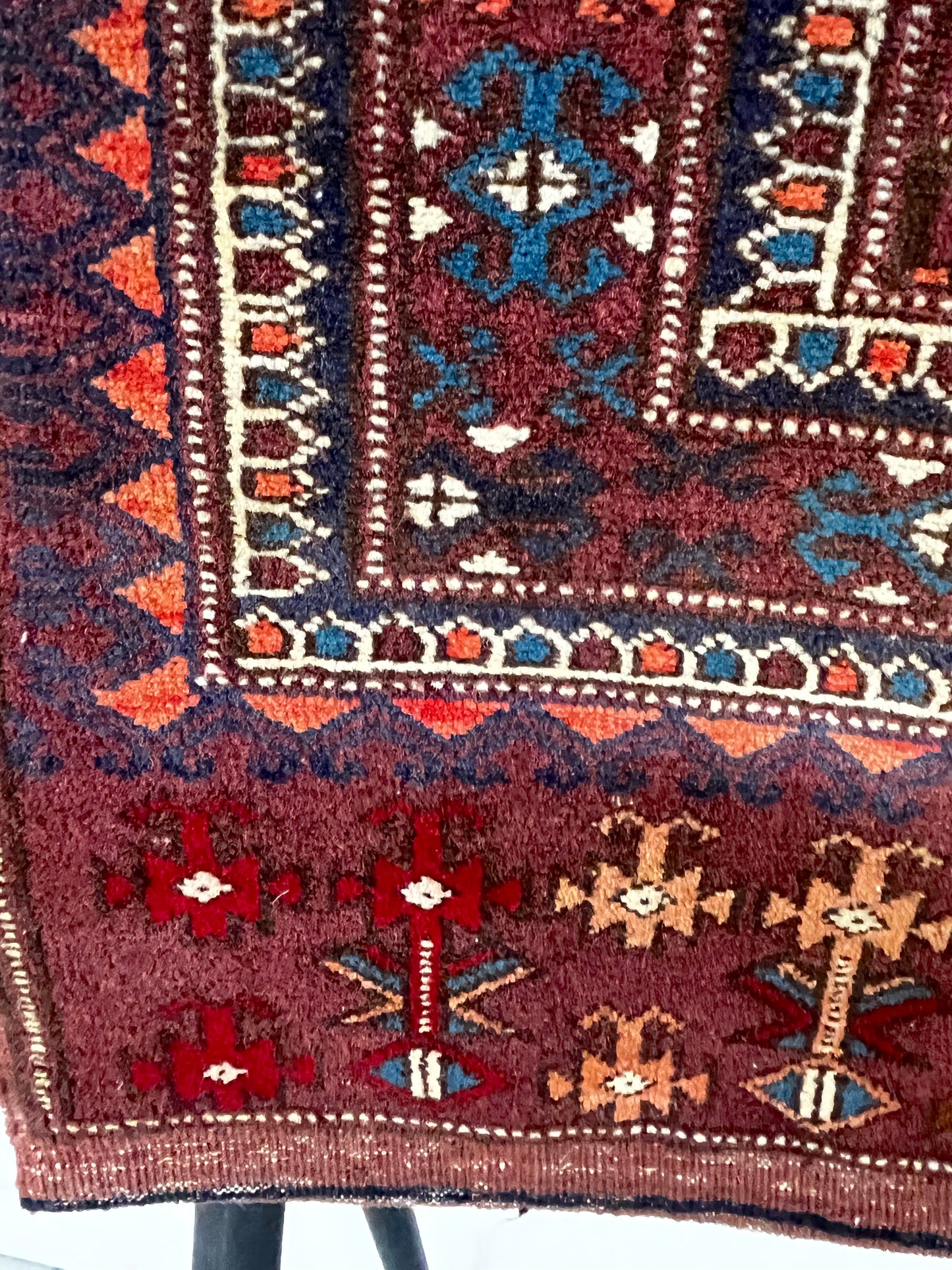 Red Tribal Flatweave 3x4 Afghan Handmade Area Rug
