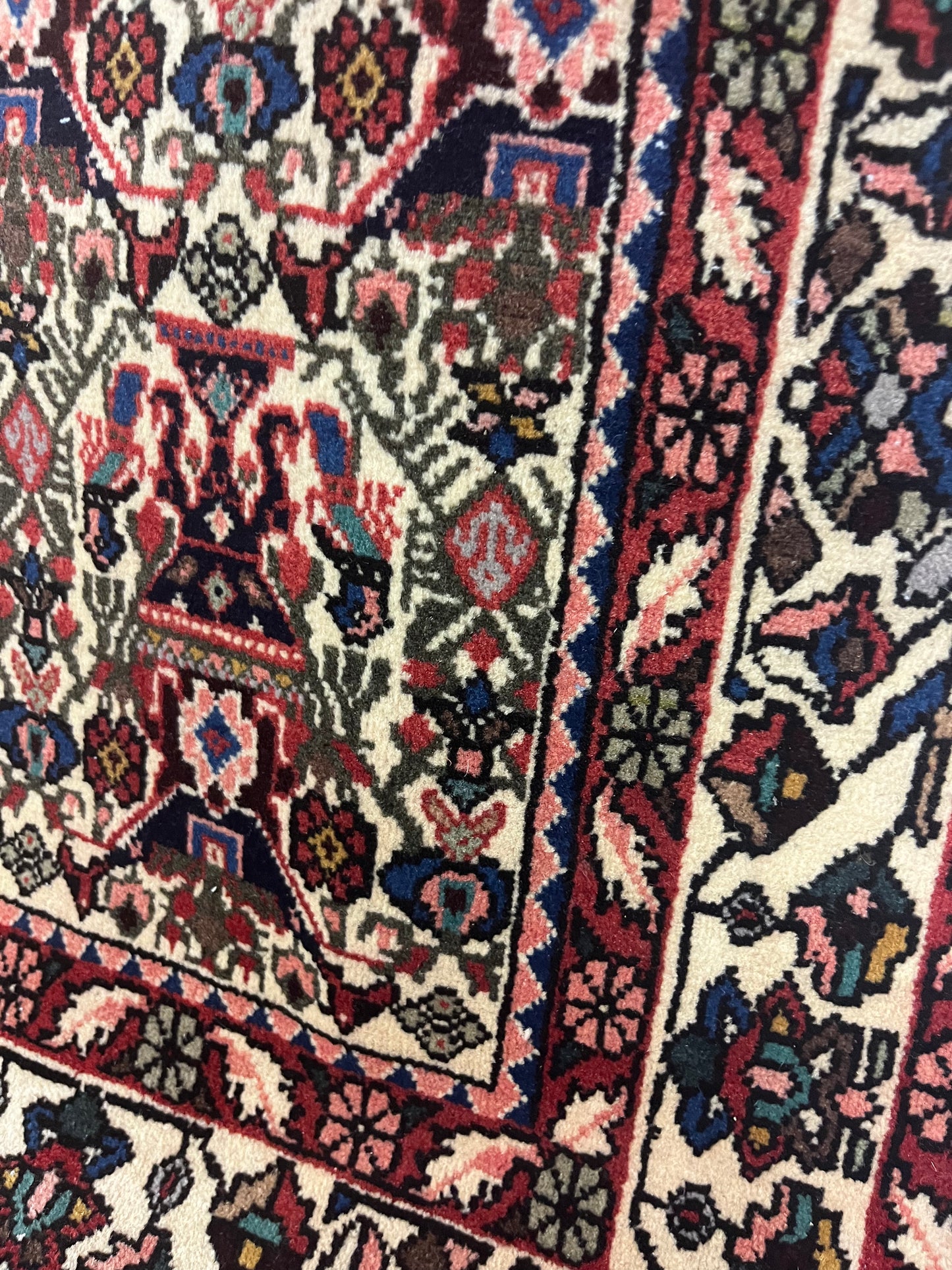 Oriental Floral Pink Red 5 x 7 Hand Knotted Wool Area Rug