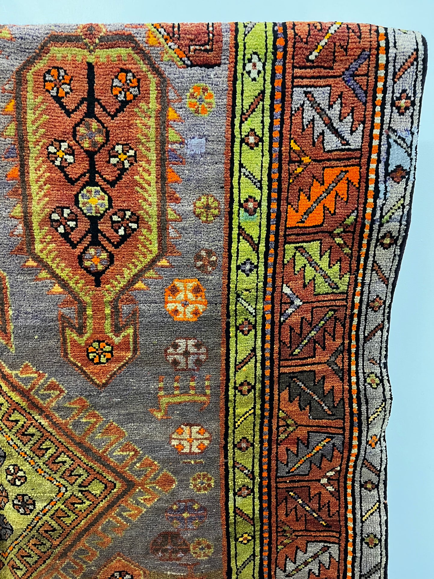 Tribal Vintage Grey Green 4'3" x 7'8" Area Rug