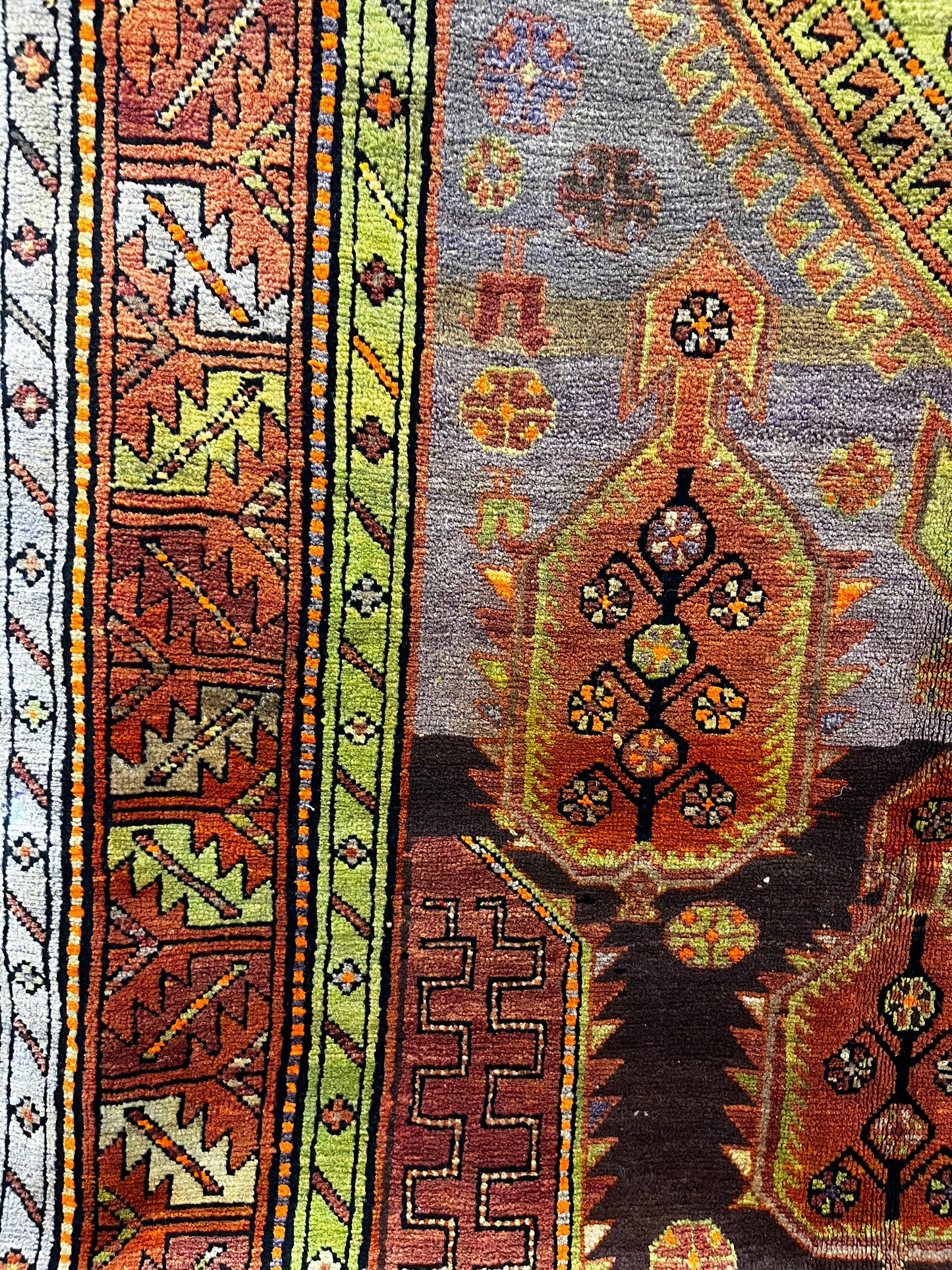 Tribal Vintage Grey Green 4'3" x 7'8" Area Rug