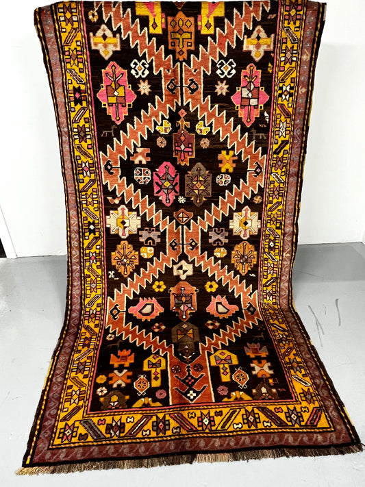 Long Tribal 4x10 Multicolor Geometric Runner Rug