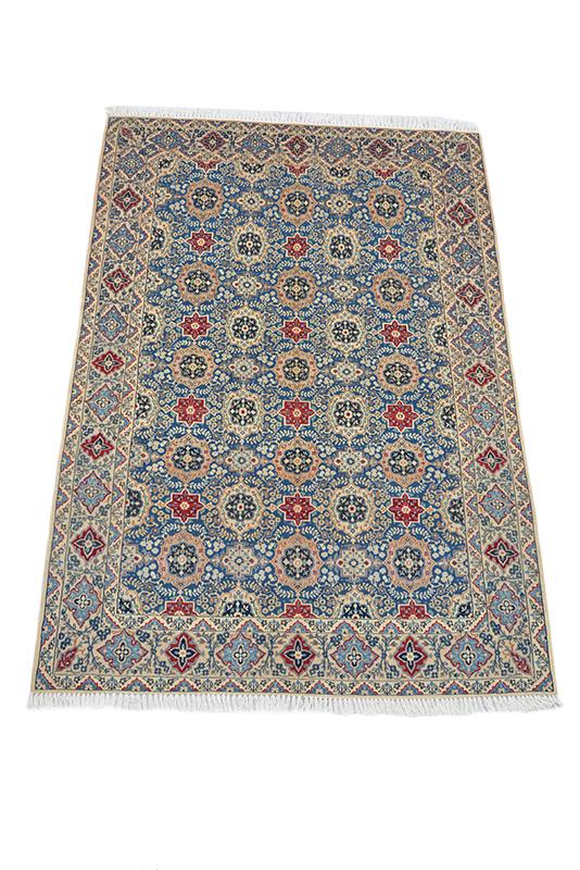 Oriental 5x8 Grid Floral Wool Hand Knotted Area Rug