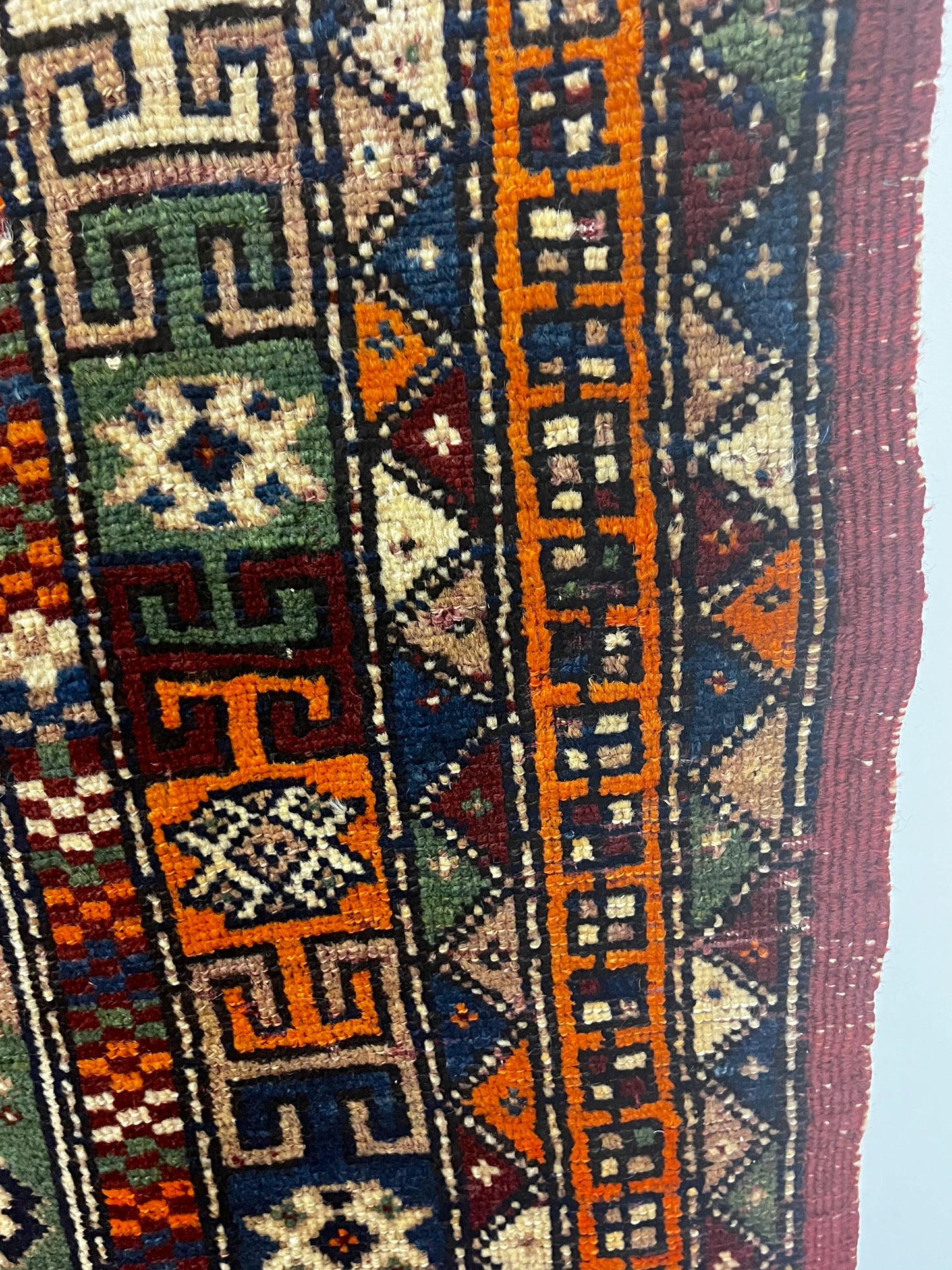 Tribal 5x10 Multicolor Grid Pattern Runner Rug