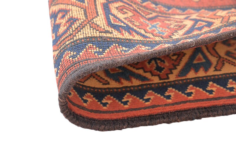 6 x 4 Feet Vintage Rug | Orange Oriental Antique Area Rug | Persian Tribal Rug | Bohemian Vibrant Accent Rug