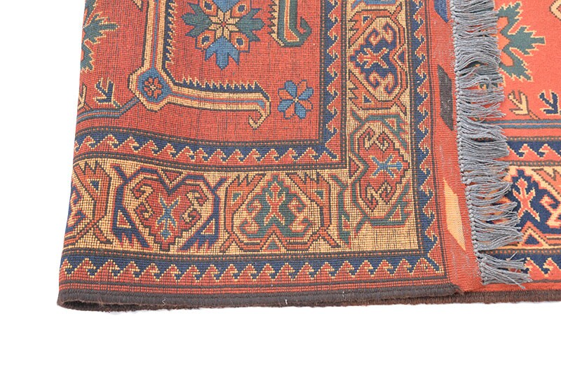 6 x 4 Feet Vintage Rug | Orange Oriental Antique Area Rug | Persian Tribal Rug | Bohemian Vibrant Accent Rug