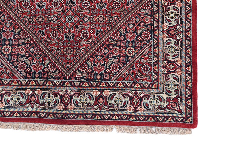 3x5 Red Antique Oriental Rug | Hexagon Medallion with Floral Pattern | Hand Knotted with Wool | Accent Home Rug