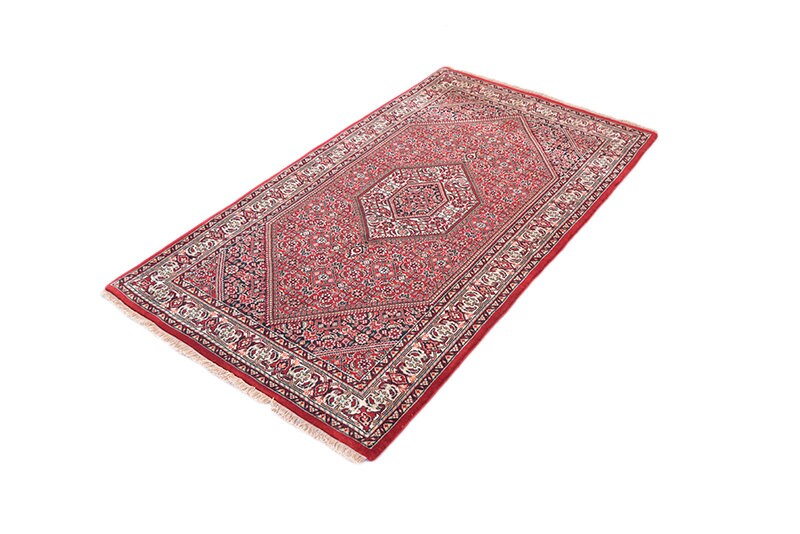 3x5 Red Antique Oriental Rug | Hexagon Medallion with Floral Pattern | Hand Knotted with Wool | Accent Home Rug