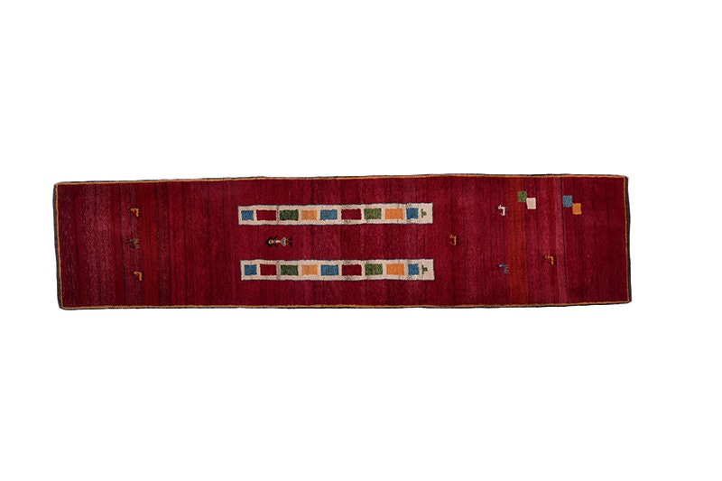 Tribal Hand Knotted Runner | Vintage Red Runner Rug | 3 x 11 Tribal Runner Rugs | Hand Knotted Decorative Rug | Vintage Rug Shop