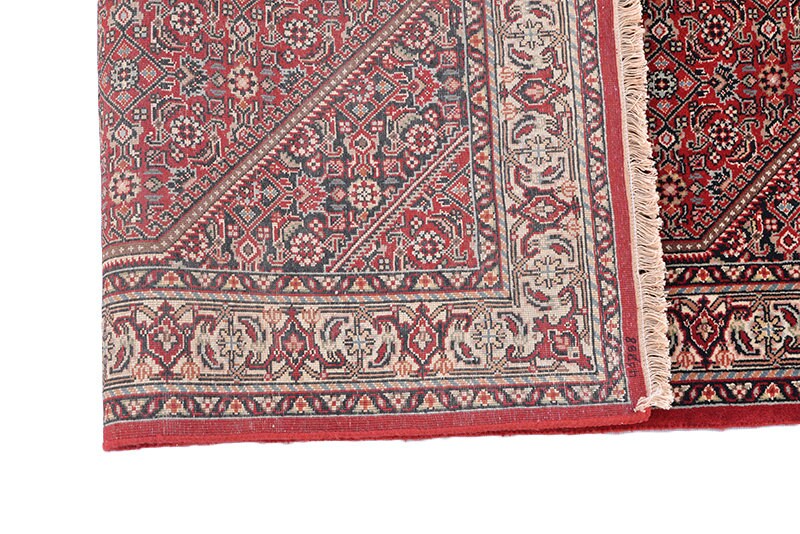3x5 Red Antique Oriental Rug | Hexagon Medallion with Floral Pattern | Hand Knotted with Wool | Accent Home Rug