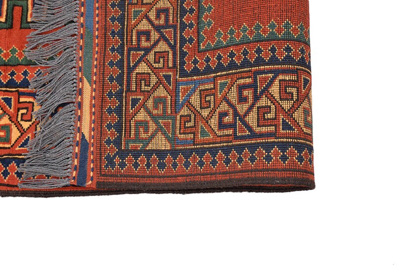 8 x 5 Rug | Vintage Tribal Rug | Orange Rug | Handmade Area Rug | Diamond Medallion Rug | BOHO Rug