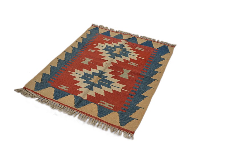 Vintage Persian Turkish Kilim Rug, Kilim Rug Turkish Kilim Area Rug Brown Red Ottoman Rugs for Living Room Rugs for Bedroom Area Rug