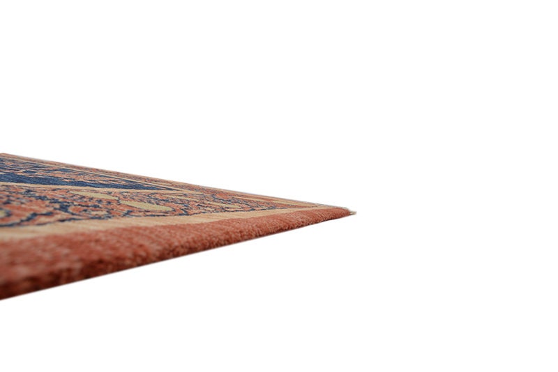 Vintage Orange 5x8 Blue Rug | Tribal Multi Color Medallion Rug | Hand Knotted Geometric Floor Accent Oriental Rug