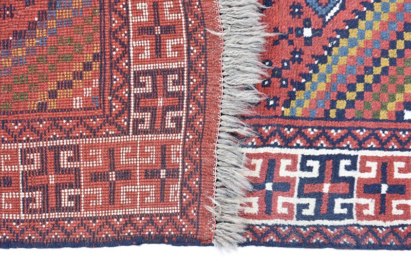 Pink Blue  Tribal Rug | Area Rug 4 x 6 Ft | Handmade Vintage Rug | Ikat Geometric Rug | Vintage Rug