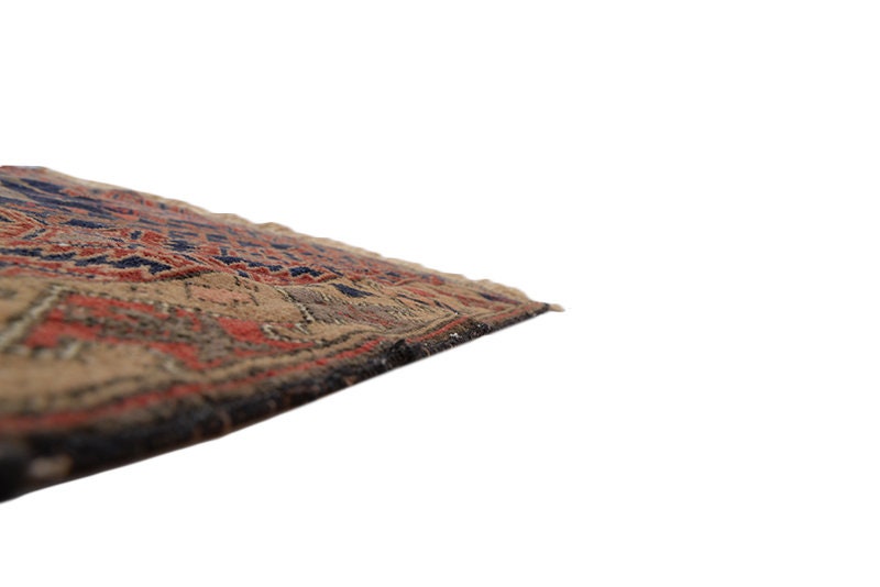 Vintage Stunning Handmade Runner Rug | Tribal Boho Runner | 3 x 12 ft Runner | Red Beige Runner | Hand Knotted Runner | Long Wool Runner