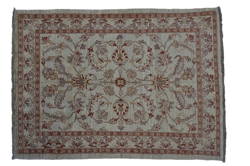 Size: 6.4 x 4.7 Feet | Gray Oriental Rug | Vintage Area Rug | Persian Style Decorative Rug | Wool Area Rug | Floral Rug