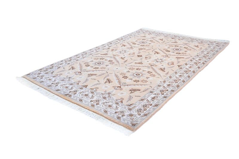 Beige Area Rug | Neutral Area Rug | 4 x 6 Rug | Hand Knotted Rug | Vintage Wool Rug | Farmhouse Style Rug | Hand Knotted Wool Rug