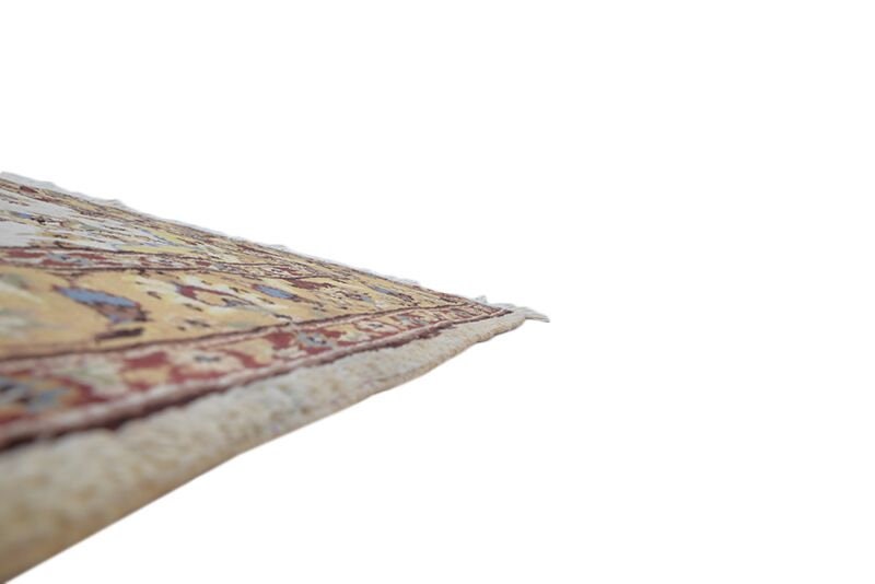 Beige Oriental Rug | Medallion Rug | Hand Knotted Rug | 4 x 6 rug | Vintage Bohemian Rug | Silk Rug | Authentic Rug