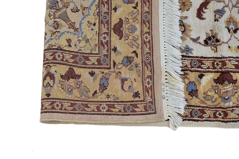 Beige Oriental Rug | Medallion Rug | Hand Knotted Rug | 4 x 6 rug | Vintage Bohemian Rug | Silk Rug | Authentic Rug
