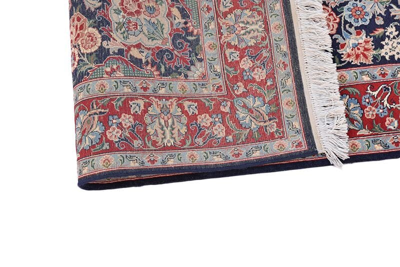 Blue Red Rug | Traditional Rug | Red Oriental Rug | 4 x 6 Ft Area Rug | Hand Knotted Rug | Decorative Area Rug