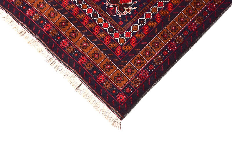 Vintage Runner Rug | Red and Blue Rug | Tribal Print Rug | Runner Rug | 3 x 11 Runner Rug | Wool