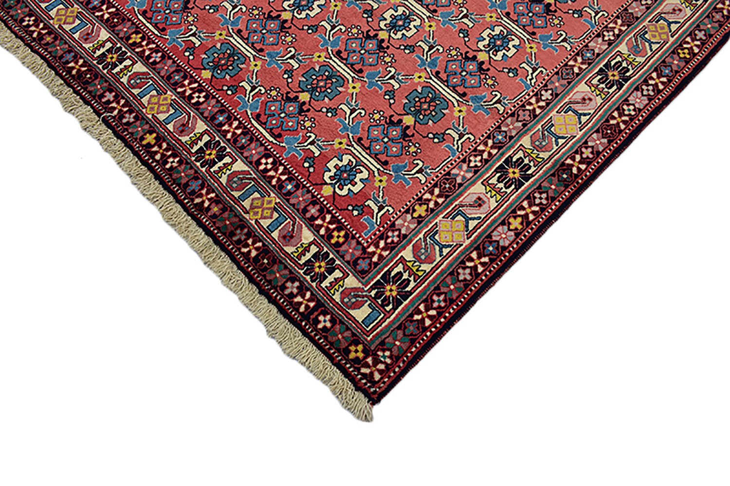 Pink Vintage Rug | 7 x 9 Ft | Wool Area Rug | Floral Bohemian Rug | Oriental Rug | Hand Knotted Rug