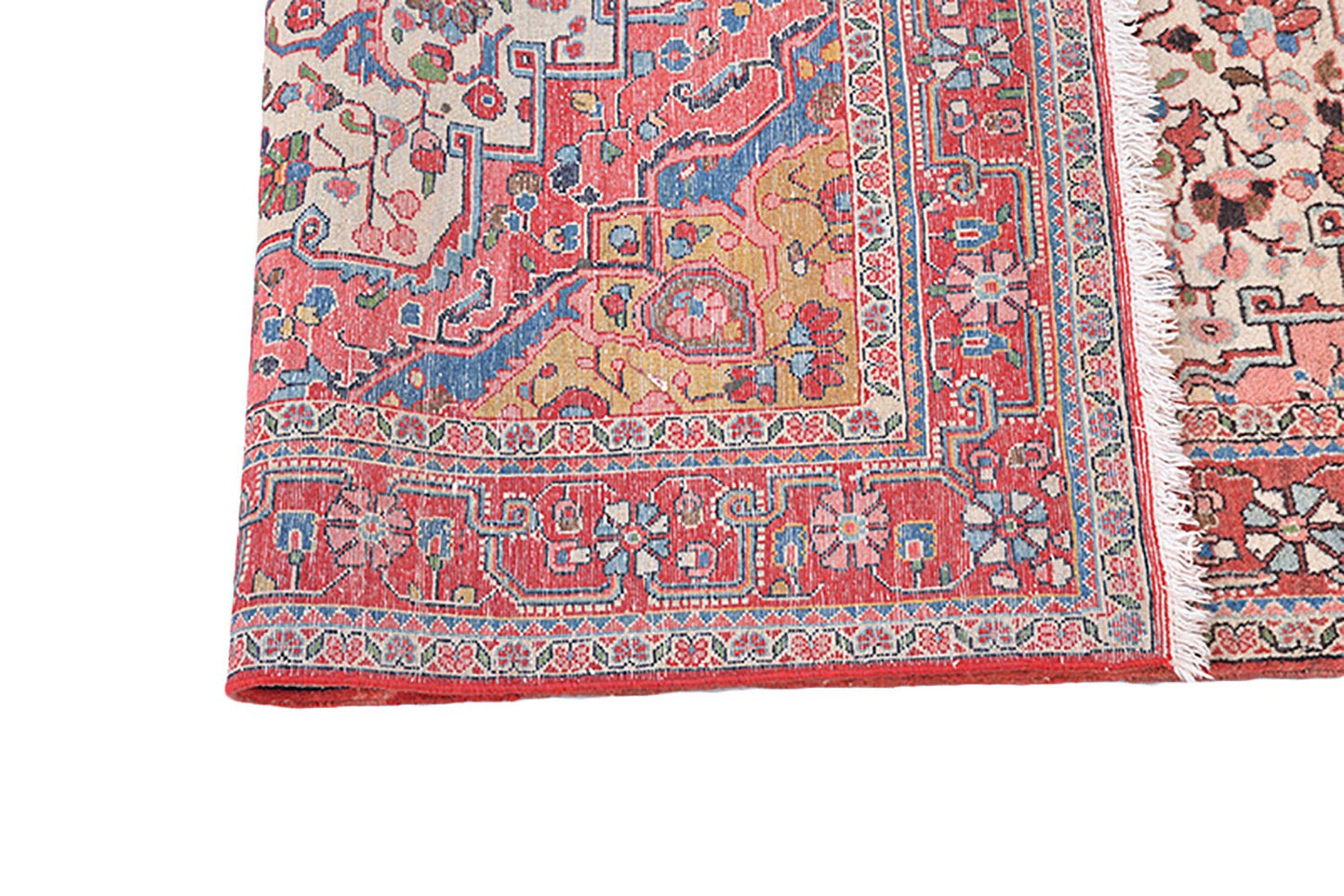 6.10 x 4.3 Feet | Vintage Pink Rug | Bright Medallion Rug | Floral Persian Design Rug | Pink Blue Yelllow Rug | Handwoven Wool Rug