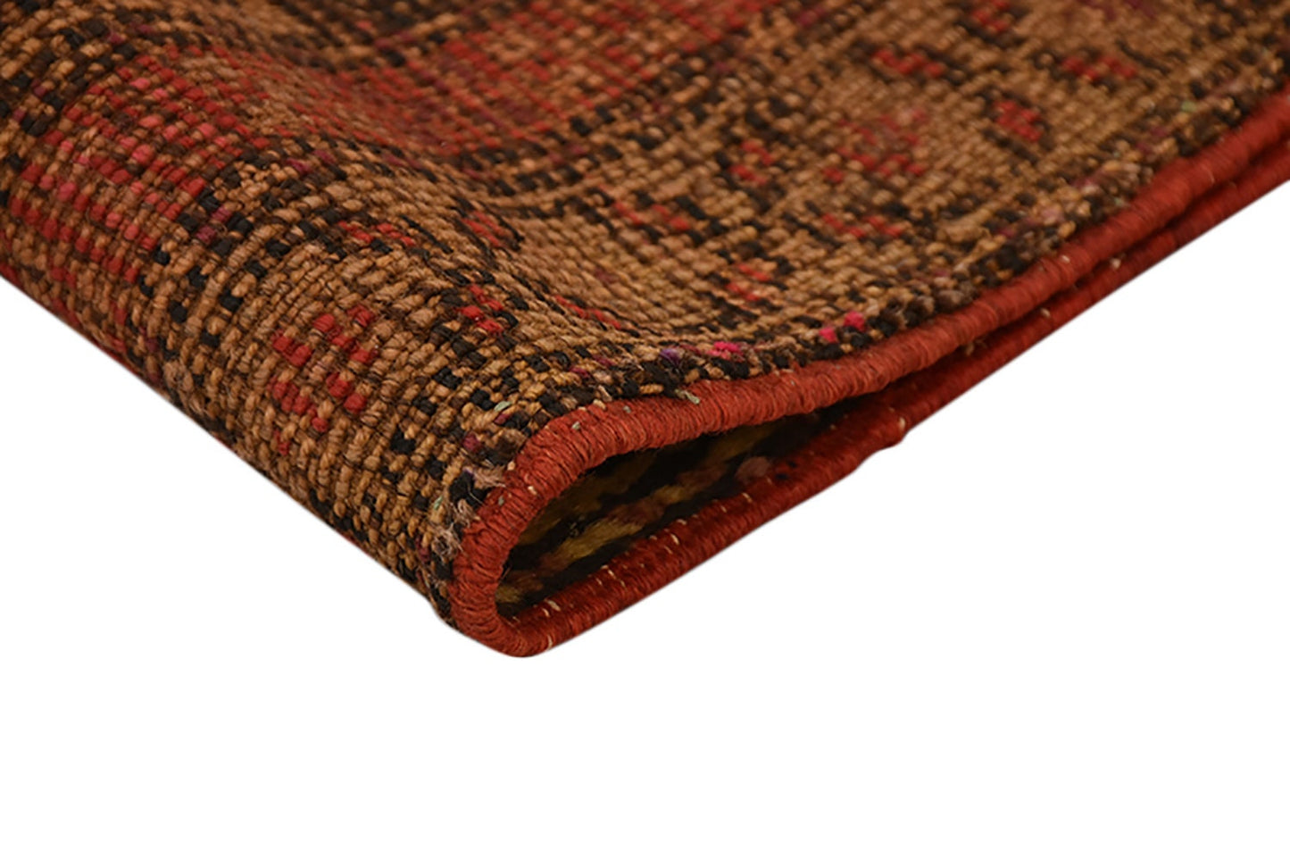 Long Antique 3x7 Runner Rug | Red Yellow  Bohemian Rug | Vintage Tribal Rug | Wool Handmade Rug | Antique Oriental Rug