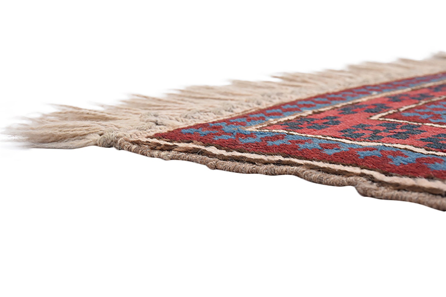 Antique Kazak Rug | Burgundy Red Blue Rug | 4 x 5 ft Rug | Geometric Tribal Rug | Wool Rug | Accent Rug | Handmade