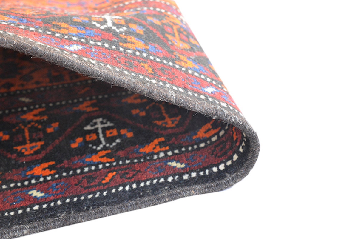 Orange Vintage Rug | Afghan Geometric Rug | 4 x 6 Ft Rug | Tribal Pattern Rug | Wool Handmade Rug