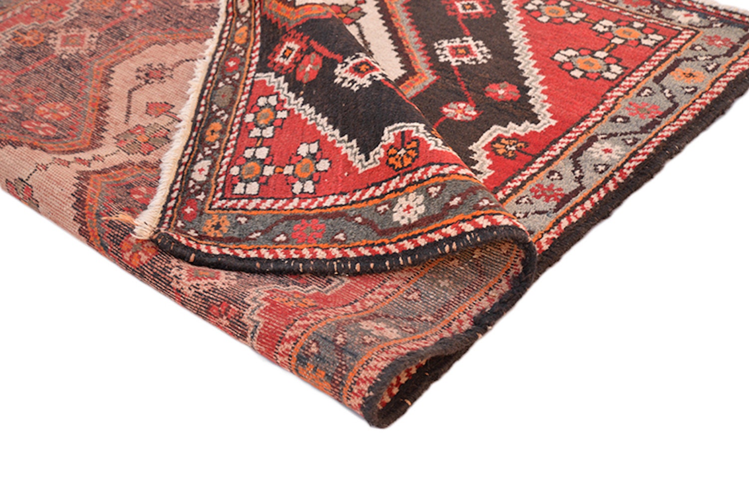 Black Red Vintage Rug | Tribal Afghan Persian Rug | 3 x 5 Rug | Hand Knotted Rug | Nomadic Boho Rug