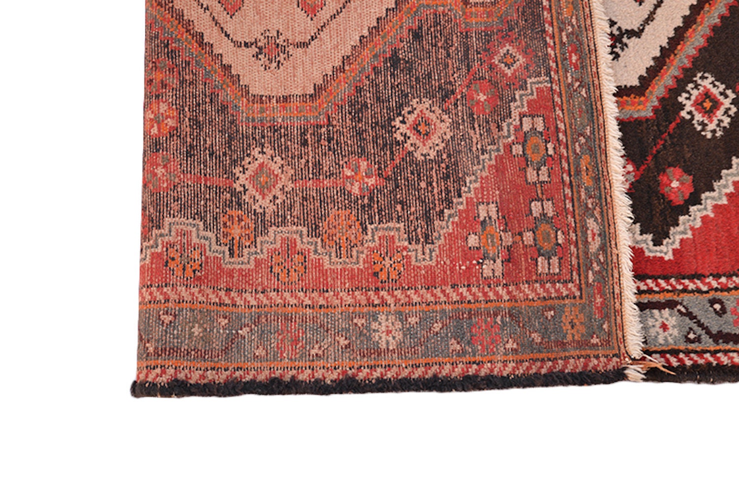 Black Red Vintage Rug | Tribal Afghan Persian Rug | 3 x 5 Rug | Hand Knotted Rug | Nomadic Boho Rug