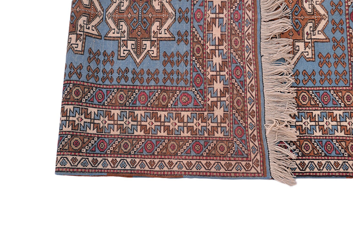 Blue Beige Vintage Rug | 3 x 6 Rug | Baby Blue Rug | Tribal Oriental Persian Rug | Kazak Bohemian Rug | Handmade Rug