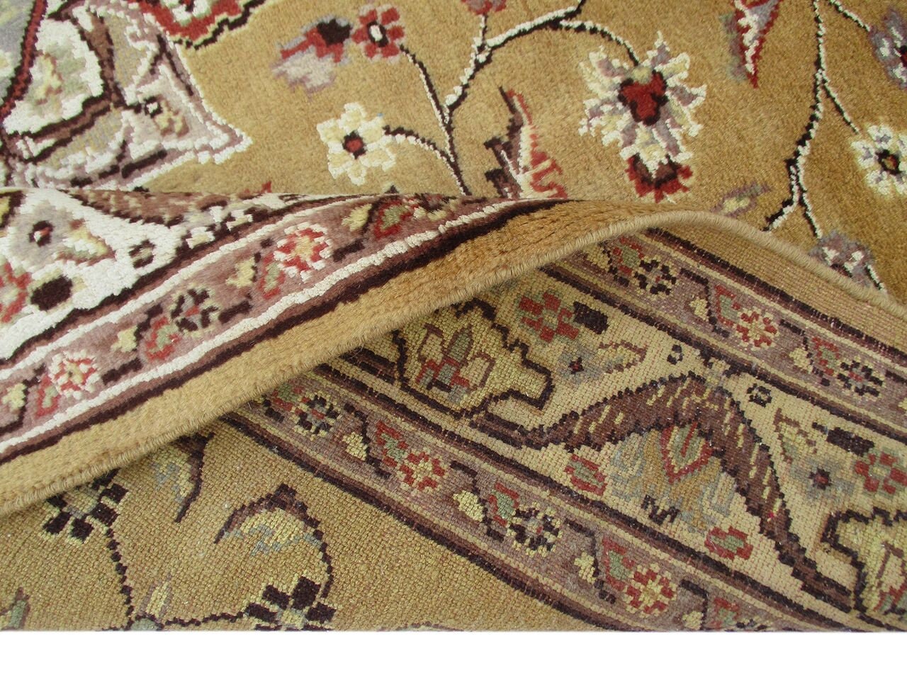 4x6 Rug | Gold Oriental Rug | Handmade Area Rug | Neutral Tone Rug | Antique Wool Rug | Gold Silk Rug | Medallion Rug | Gold Accent Rug