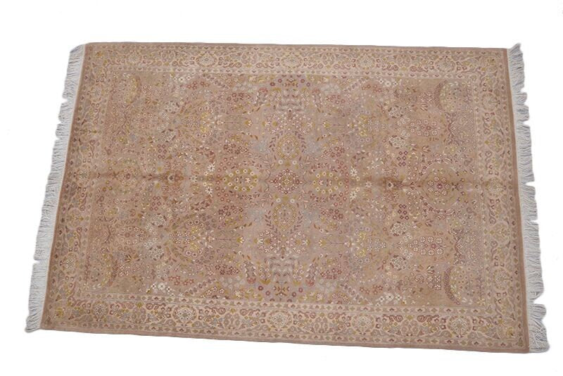 Beige Area Rug | 4 x 6 Ft Rug | Beige Rug | Neutral Colored Rug | Hand Knotted Rug | Light Brown Area Rug