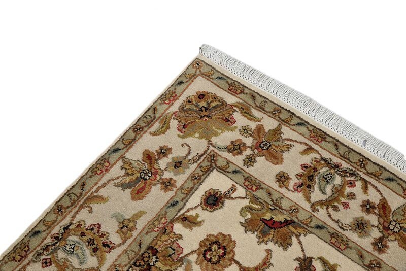 Beige Oriental Rug | Ivory Wool  Rug | Hand Knotted Rug | 4 x 6 Ft Area Rug | Neutral Rug | Bohemian Rug | Floral Rug