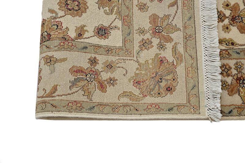 Beige Oriental Rug | Ivory Wool  Rug | Hand Knotted Rug | 4 x 6 Ft Area Rug | Neutral Rug | Bohemian Rug | Floral Rug