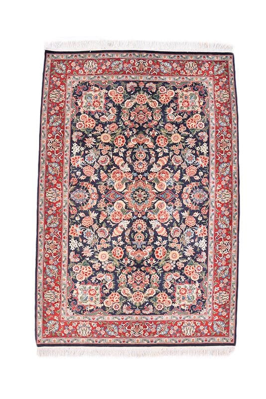 Blue Red Rug | Traditional Rug | Red Oriental Rug | 4 x 6 Ft Area Rug | Hand Knotted Rug | Decorative Area Rug